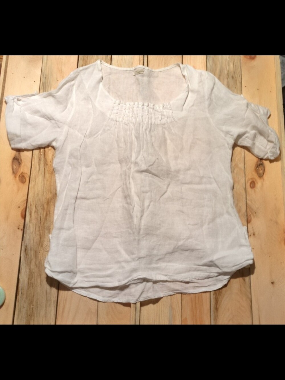 Lina tomei short sleeve linen top